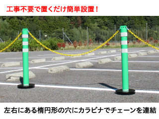 移動ポスト トラロープで連結